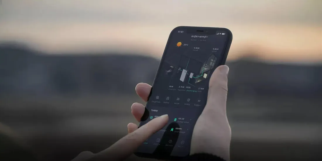 Energiebeheer via de app op een smartphone