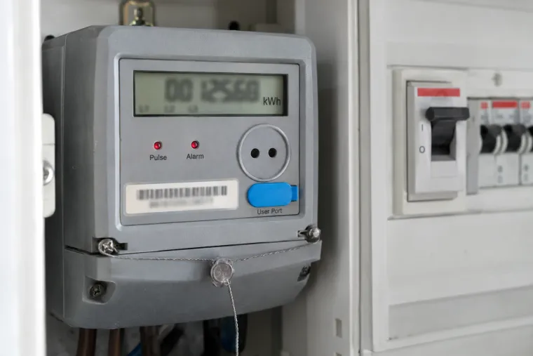 Digitale elektriciteitsmeter in de meterkast