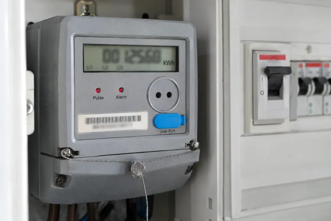Digitale elektriciteitsmeter in de meterkast